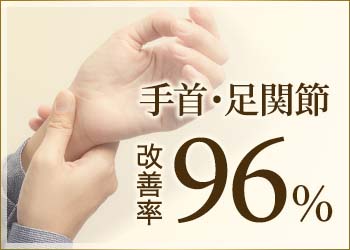 手首・足関節 改善率96%